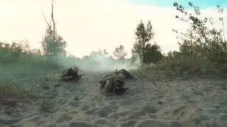 Soldiers Army Crawl Stock Video