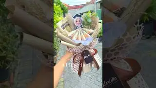 Buket uang mix topper wisuda