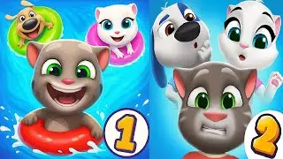 Talking Tom Pool VS My Talking Tom Friends 2 НОВАЯ ИГРА Android iOS Геймплей HD