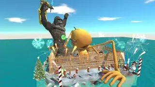 Brainrot animals tung tung sahur tapes vs Kaiju kong 2024 Animal Revolt Battle Simulator