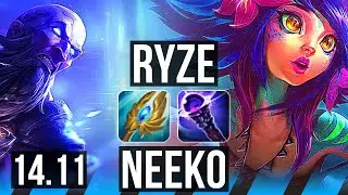 RYZE vs NEEKO (MID) | 10/2/7, Legendary, 500+ games | EUW Diamond | 14.11