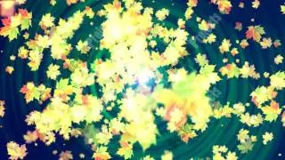 Flying Autumn Leaves. Abstract Loopable Background