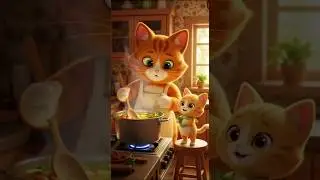Mama Cat & Baby Cat Vegetable Soup Recipe Story #mamacat #catmother#recipe