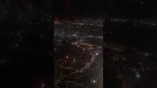 Landing in Istanbul, spectacular night view, Turkish airlines