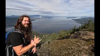 Day Hike Exploring Sumit of Mount Erskine. Salt Spring Island.