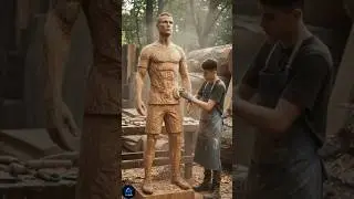 Making a Cristiano Ronaldo Sculpture | Realistic CR7 Statue Art #shorts
