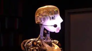 Robot welcomes people in Israel National Museum of Science, Technology, and Space Haifa