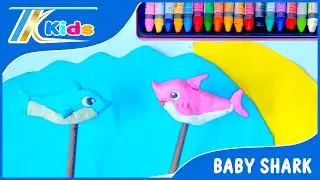Clay Baby Shark | TKkid Clay | Animal Songs | TKkid Songs for Children