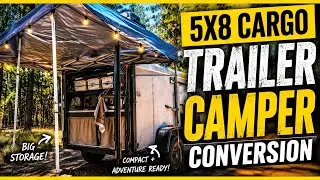 🇺🇸Наш переоборудованный грузовой прицеп-кемпер размером 5x8 футов! Первый тестовый запуск! (Смотр...