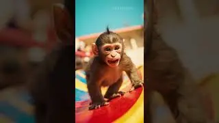 🧡 Monkey slides: Animal Fantasy Funny World 😍 MucMaw ✅ #cute #animal #dog #shorts