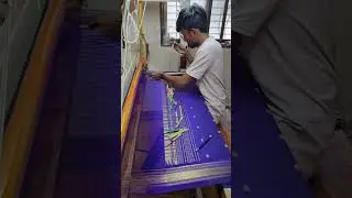 Art of Making Dark Saree #paithani #art #manufacturing #art #saree #pallu