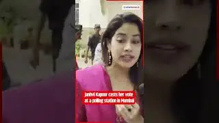 Janhvi Kapoor casts her vote at a polling station in Mumbai