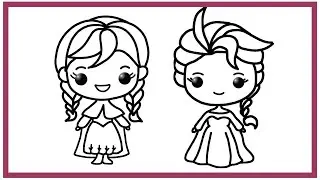 Elsa and Anna Drawing Easy | Easy Drawing for Kids