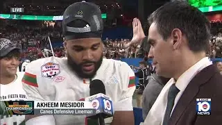 Akheem Mesidor speaks to Local 10 after Fiesta Bowl win