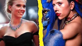 Scarlett Johansson portrait photo  of a asia old warrior chief