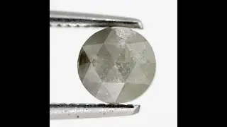 0.80 CT Sparkling Cloudy Grey Color Flat Back Triangular Faceted Beautiful Round Shape
