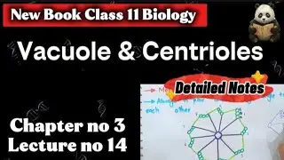 Chap#3|Vacuole and centrioles|Class 11 biology|New Edition Book 