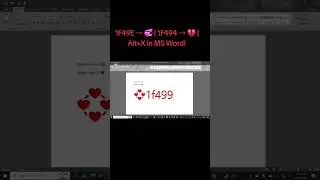 Type 💞 & 💔 in MS Word! Unicode Alt+X Shortcut (1F49E & 1F494)  #unicodeconsortium #wordprocessor