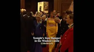 Tonight&rsquo;s State Banquet in the Windsor Castle #queencamilla #kingcharles #trump #melaniatrump