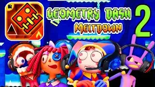 The Amazing Digital Circus Characters Play Geometry Dash Meltdown (Part 2)