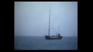 Radio Caroline ship Mi Amigo seen from Paddle Steamer Waverley in May 1978