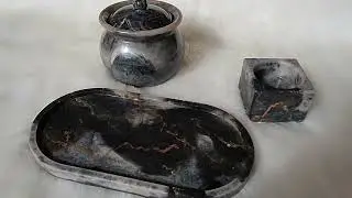 How to make marble from plaster and resin /طريقة عمل المارمور بالجبس و الريزن