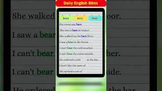 Daily English Bites | Master Bare, Bear, or Beer in 1 Minute!