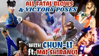 All Fatal Blows and Victory Poses with Chun-Li (ft. Mai Shiranui) - Mortal Kombat 1