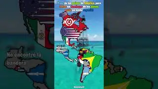 Mapa de los pa&iacute;ses de Am&eacute;rica, pero todas las banderas de los pa&iacute;ses est&aacute;n en estilo espacial
