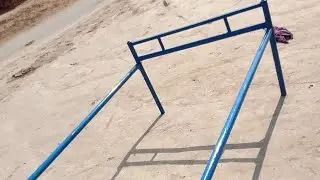 Simple & Strong Iron Bed Frame | Blue Painted Metal Bed Welding Design