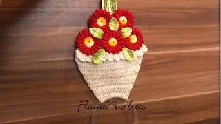🌼Porta pano de prato Jarro de flor DIY