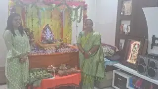 गौरी नेवेद्य ,सिद्धीच्या मैत्रिणीच्या घरी सत्यनारायण  decoreation अनोखी आवड 