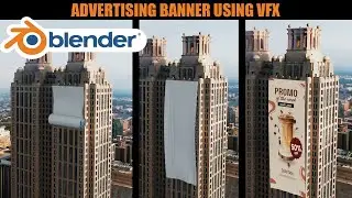 How to create a CGI Advertising Banner Unroll simulation in Blender Using VFX tutorial in Urdu/Hindi