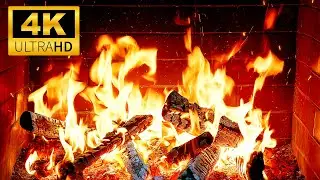 🔥 Realistic Fireplace 4K UHD | Crackling Fireplace & Cozy Fire Sounds | Fireplace Ambience