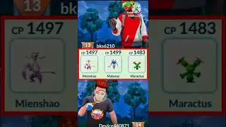 POKEMON GO!! 🔥 OVER POWARD PVP GREAT LEAUGE - Mienshao, Malamar, Maractus #shorts #pvp