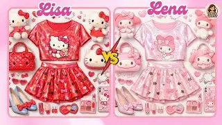 Lisa or Lena? 💖 HELLO KITTY VS MY MELODY 🩷💗 #lisaorlena #cute #aesthetic #fyp #viral #kawaiioutfit 