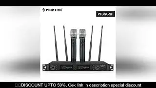 Wireless Microphone System Phenyx Pro True Diversity Dual Cordless Microphone Set 2x1000 Channels, 3