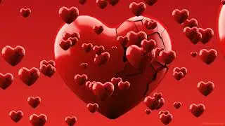 Broken Hearts Background Video ❤️💔 Red Flying Hearts Effect Colorful HD Hearts Sensory Wallpaper 4K