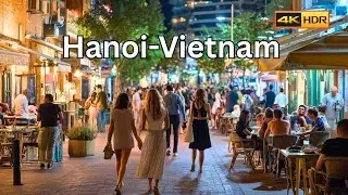 Hanoi Vietnam Night Walking Tours | Train Street and Downtown in 4K HDR Walk