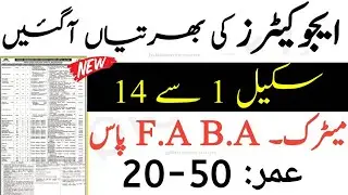 Education Department Jobs 2022 July | Educators Jobs 2022 Latest News | New Jobs 2022 in Pakistan