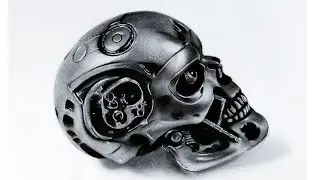TERMINATOR SKULL PENCIL DRAWING & SHADING STEP BY STEP || TERMINATOR METAL SKULL || 2021