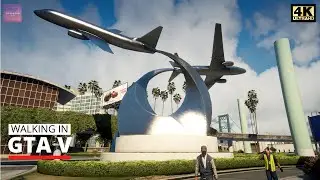 Walking in GTA V - Los Santos International Airport [ 4K Ultra - Natural Vision Evolved ]