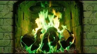 🔥 Fireplace Ambience &mdash; Green Flame Fantasy | Idle Background 4K