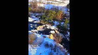 Low Force Waterfall in Winter: A Stunning Aerial View ❄️💦 | Teesdale's Beautiful Gem