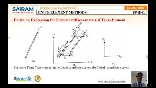 Lecture Video 8_18ME61_Module 2_Truss, assumptions & derivation of ESM of Truss _Vinod Biradar