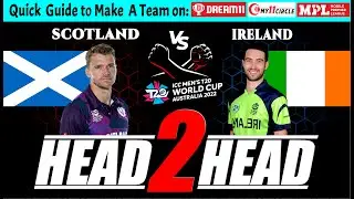 Scotland vs Ireland Head to Head | T20I World Cup 2022 | SL vs NAM | Dream11 & Playing XI