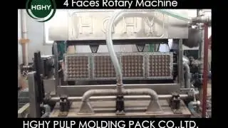 HGHY Automatic Pulp Molding Machine Make Egg Tray Easy Operation 4 Faces Rotary Machine