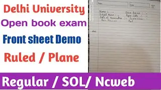 Du sol open book exam front sheet demo 2020 ! SOL open book exam first sheet demo