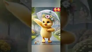Beautiful cute bird dance with umbrella 🥰🤗🫠#funnyrat #cuterats cartoon /duck dance/ rat dance