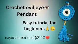 Crochet evil eye Pendant tutorial | Easy tutorial for beginners 